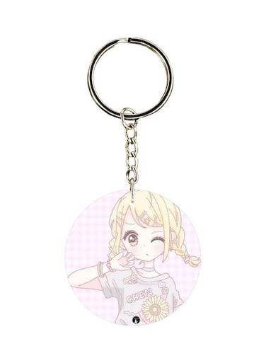 Girl Printed Double Sided Keychain