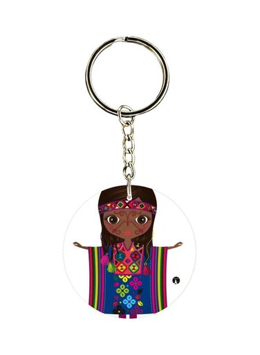 Cartoon Printed Double Sided Keychain