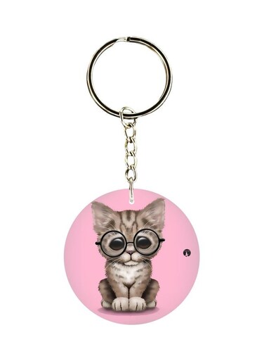 Double Sided Cat Printed Keychain