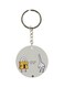 Double Side Lock And Key Printed Keychain