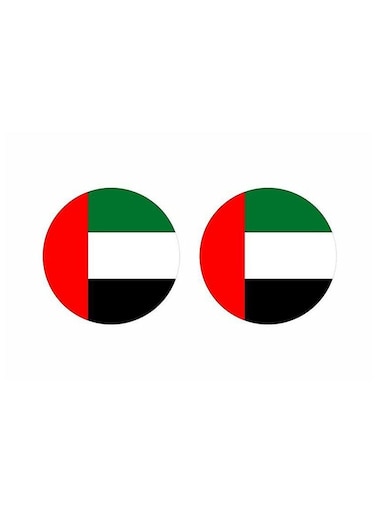 2 PC UAE FLAG ROUND PIN BADGE DUBAI