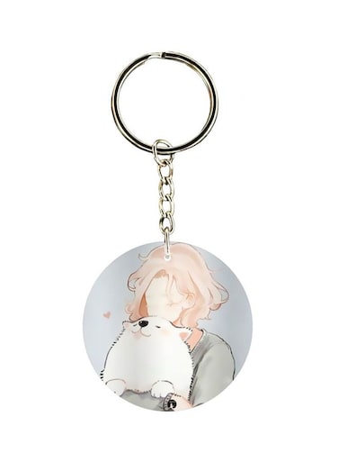 Cartoon Printed Double Sided Keychain