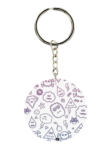 Double Sided Random Things Printed Keychain