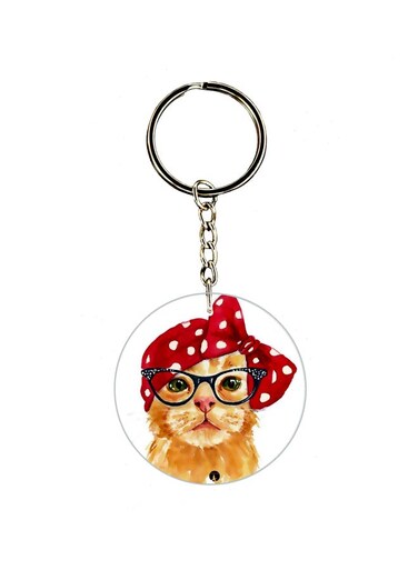 Cat Printed Keychain