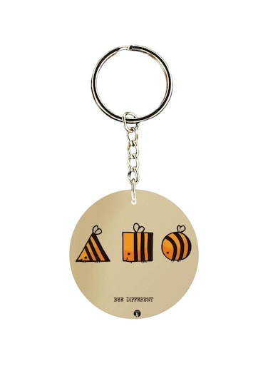 Bee Printed Dual Sided Keychain