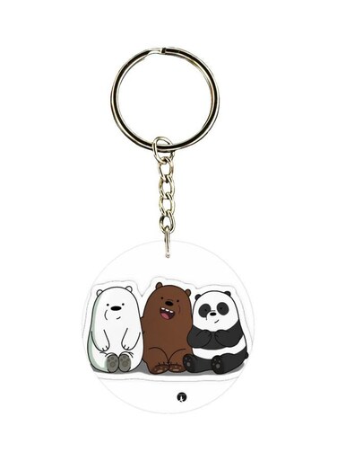 Cartoon Animals Printed Double Sided Keychain