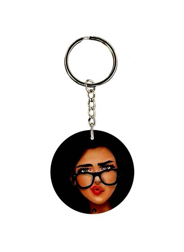 Girl Printed Dual Sided Keychain