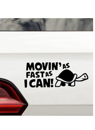 Movin As Fast As I Can Funny Car Stickers - Van Stickers - Campervan Decals - New Driver Sticker - Bumper Stickers - Funny Car Accessories (21cm x 9cm, Black)