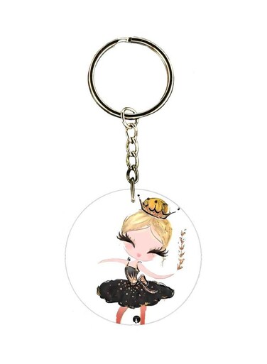 Dancing Girl Printed Keychain