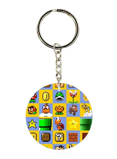 Super Mario Game Printed Keychain