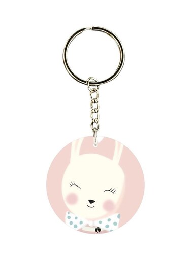 Double Sided Bunny Printed Keychain