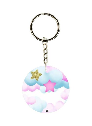 Double Sided Star Printed Keychain