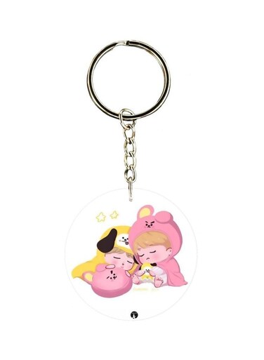 Cartoon Printed Double Sided Keychain