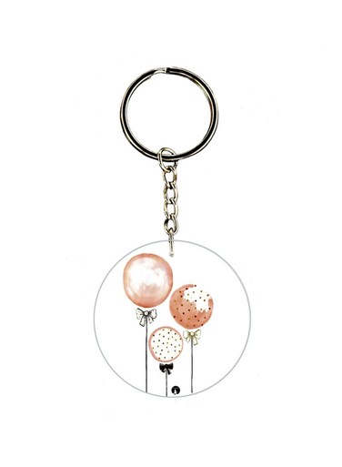 Balloon Printed Dual Sided Keychain