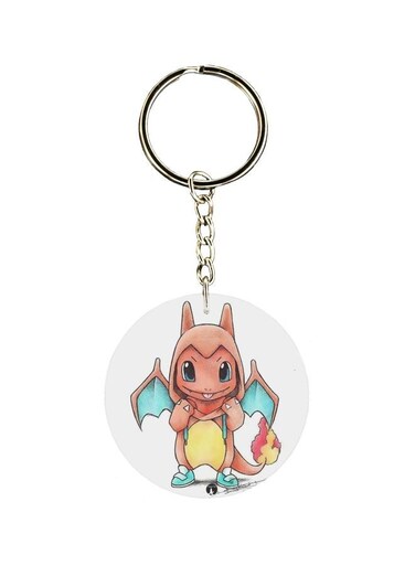 Single Sided Charmander Themed Keychain