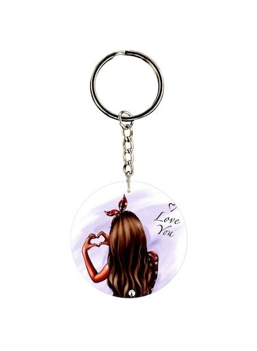 Girl Printed Dual Sided Keychain
