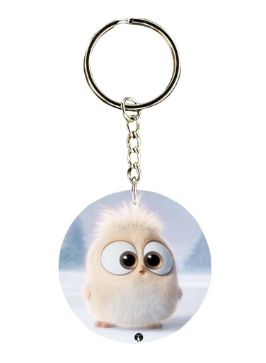 Double Sided Bird Printed Keychain