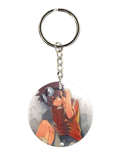Double Side Anime Digimon Printed Keychain