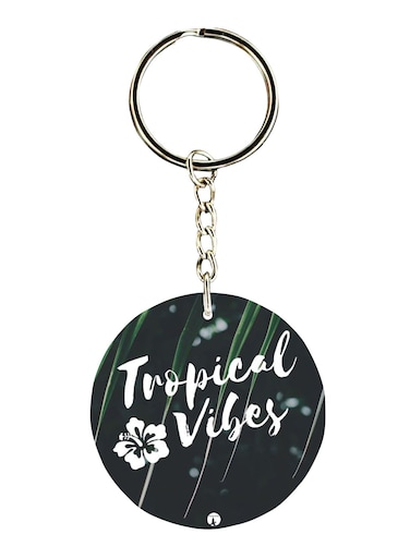 Double Sided English Phrases Printed Keychain