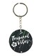Double Sided English Phrases Printed Keychain