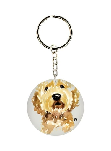 Dog Printed Single Sided Keychain
