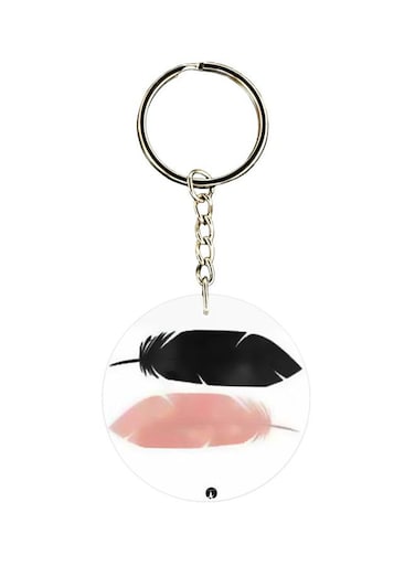 Feathers Printed Single Sided Keychain