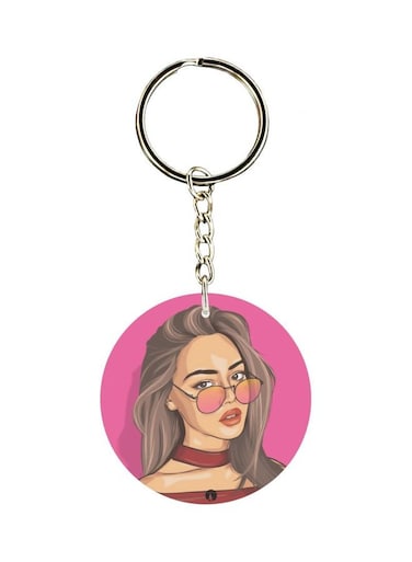 Single Sided Girl Printed Keychain