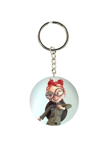 Cartoon Themed Single Sided Keychain