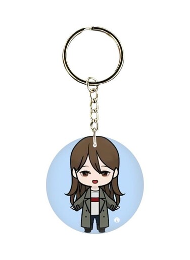 Cartoon Girl Printed Keychain