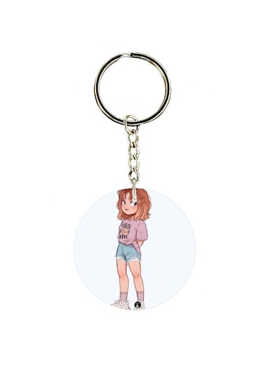 Single Sided Character Printed Keychain