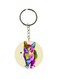 Cat Printed Single Sided Keychain