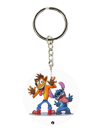 Keychain Of The Video Game Crash And Stitch ( 2 Sides)