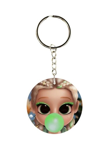 Girl Printed Plastic Keychain