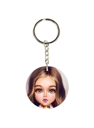 Animie Girl Printed Keychain