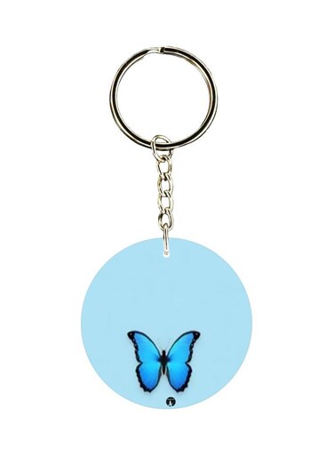 Butterfly Printed Double Sided Keychain