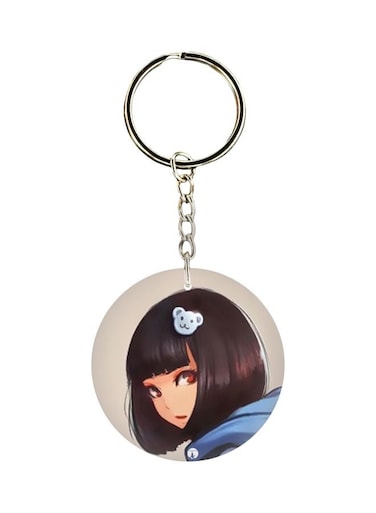 Anime Girl Printed Keychain