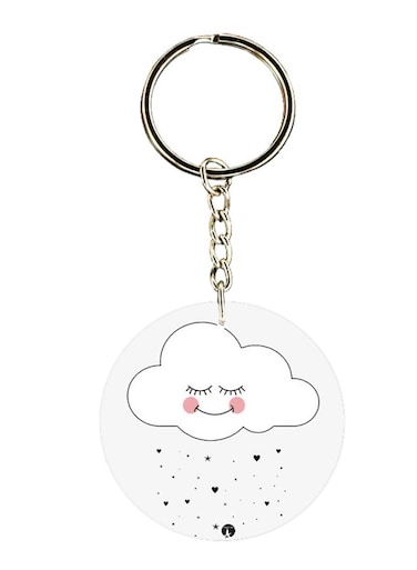Cute Cloud Printed Keychain