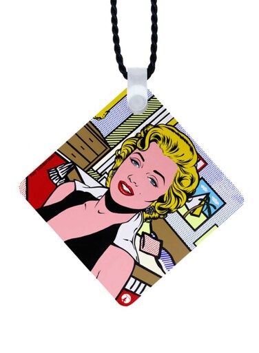 Pop Art Printed Car Mirror Pendant