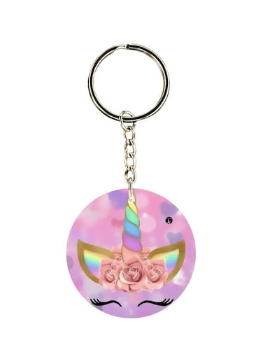 Unicorn Printed Single Sided Keychain