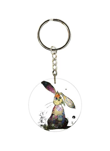 Bunny Printed Dual Sided Keychain