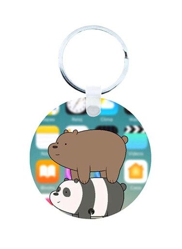 We Bare Bears Printed Wooden Keychain