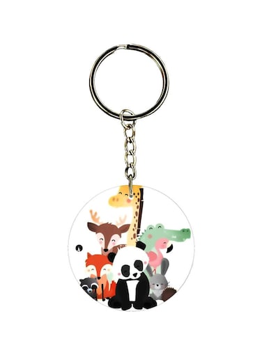 Cartoon Printed Dual Sided Keychain