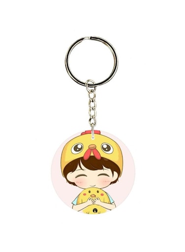 Cartoon Themed Single Sided Keychain