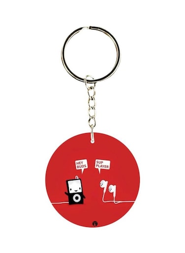 Earphones Printed Keychain