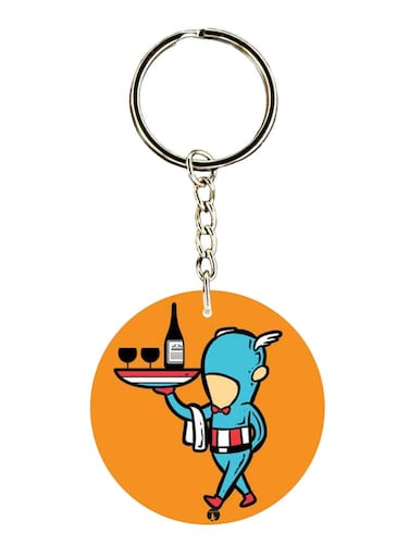 Double Sided Captain America Printed Keychain