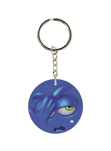 Double Sided Cartoon Face Printed Keychain