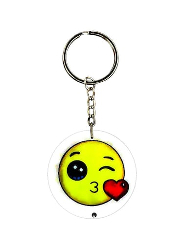 Double Sided Emoji Printed Keychain