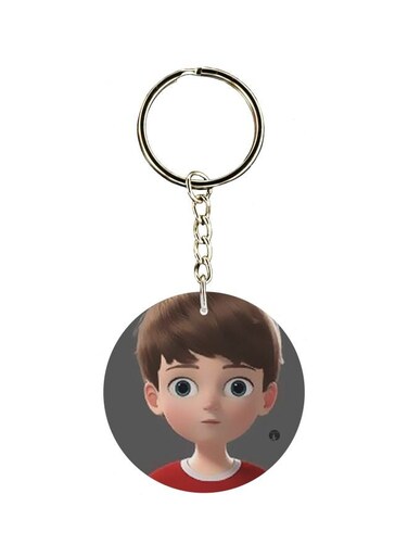 Boy Printed Double Sided Keychain