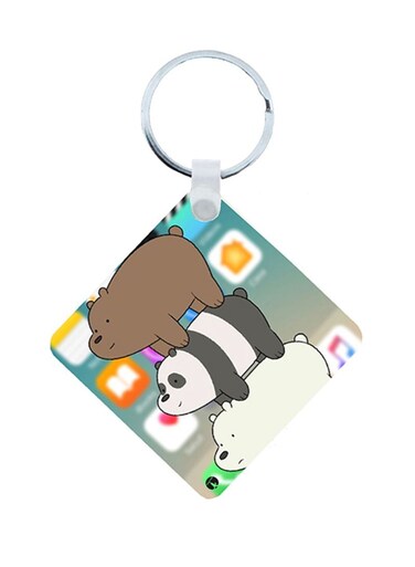 We Bare Bear Wooden Keychain