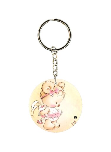 Bear Printed Dual Sided Keychain